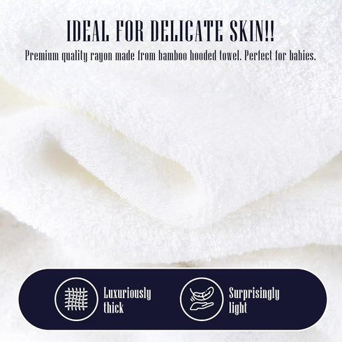 2 Pack 37.5x37.5 Baby Bath Towel - Rayon Made from Bamboo - Ultra Soft Hooded Towels for Babies,Toddler,Infant