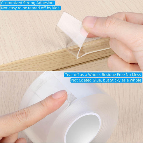 MILEQEE 2Pack 1.57in 3.28FT(6.56FT Clear Edge Protector Strip, x Total), Sharp Edge Wrap Cover Tape, Self Adhesive