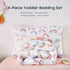 Set 4 Set Wake In Cloud - Rainbow Toddler Bedding for Girls, Cute Colorful Pastel Rainbow with Clouds, Pieces Soft Crib