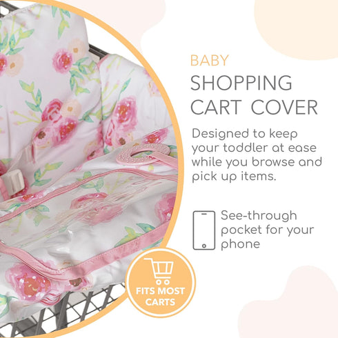 2-in-1 Binxy Baby Cushy High Chair Cover and Shopping Cart Cover for Baby, Comfortable Cover for Grocery Cart