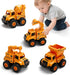 Lovinkiki Construction Truck Toys for Toddlers 1-3, Push and Go Toy Vehicles Set