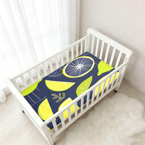 Bseiialft 52 28 Yellow Lemons Fruits Crib Sheets for Boys Girls Soft and Breathable Cotton Baby Sheets for Standard