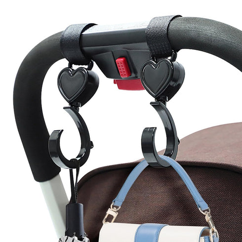 Generic 2 Pieces Stroller Hanger Hook, Rotating Pram Shopping Hooks, Multifunctional Baby Stroller Hooks for Purse