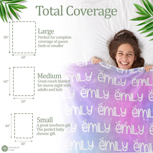 Cozy 50x60) Personalized Name Blanket - Customized Blankets for Boys & Girls, Ships Next Day, Soft & Personalized Throw
