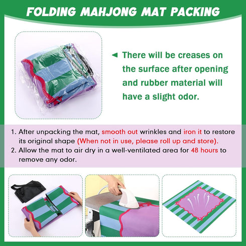 33'' 33'' Dunzy x Mahjong Mat with Carrying Bag Non Slip Noise Reduction Gaming Mat Rubber Mahjong Table Cover