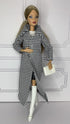 Eledoll Deluxe Fashion Pack - BOSS LADY Clothes for 12" Fashion Doll, Black & White Houndstooth Set