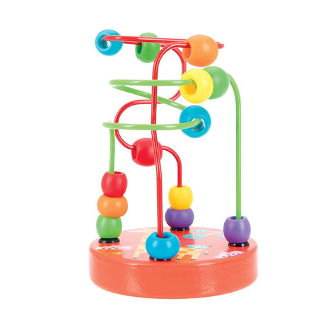 Nuby Colorful Mini Wooden Bead Maze Roller Coaster, Early Educational Toy
