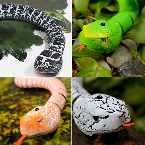 Remote Control Snake Toy - Realistic 16" RC Rattlesnake, USB Rechargeable Animal Prank Toy for Kids and Adults
