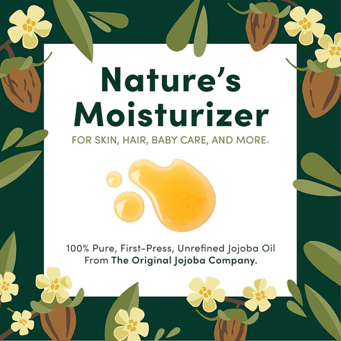 100% (8.45 oz) HobaCare Jojoba Baby Oil with Pump Dispenser Pure Natural Unrefined Unscented Hexane Free Cold Pressed