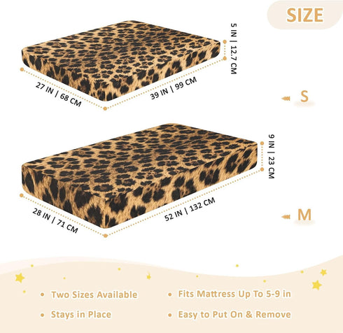 CZXW 52" 28" Stylish Leopard Print Crib Sheets Fitted x Natural Cotton Soft & Breathable for Baby Crib Mattress