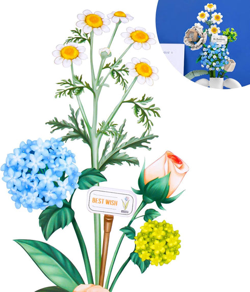 OSDUE Sets, 680 Mini Bricks Flower Bouquet Building Artificial Flowers, DIY Unique Decoration Home, Pieces Botanical