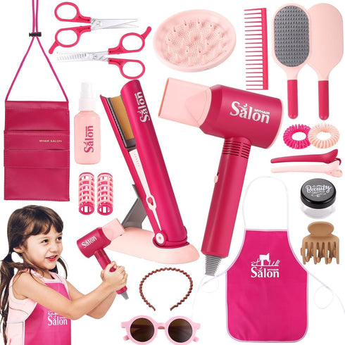 GAGAKU Pretend Hair Salon Toys for Girls,Pretend Makeup for Toddlers Dress Up
