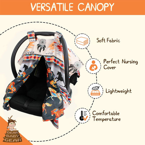 40"x30"(Southwestern Dear Baby Gear - Baby Car Seat Canopy - Infant Car Seats Covers - Carseat Canopies for Boys