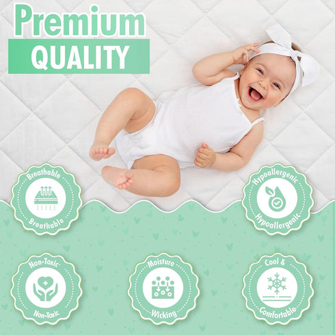 Generic GOTS Certified Organic Cotton Waterproof Crib Mattress Protector