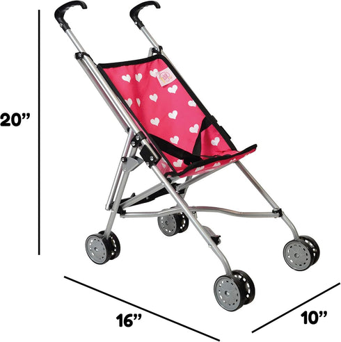 Hearts My First Doll Stroller for Kids - Cute Doll Stroller for Girls - Folds for Storage - Great Gift for Toddlers