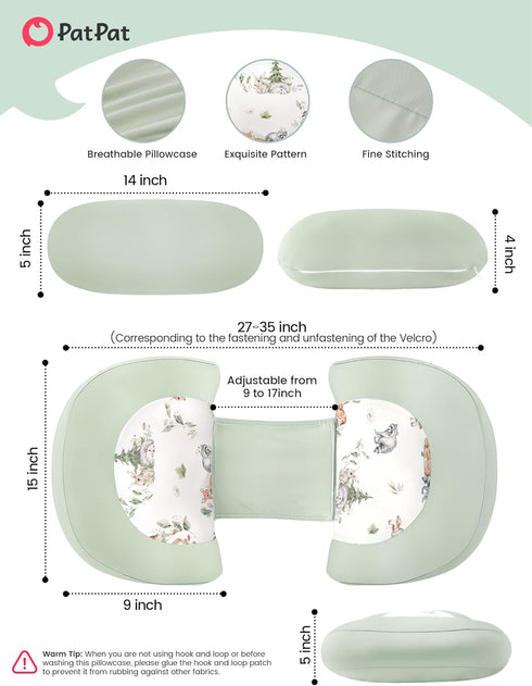PATPAT Pregnancy Pillow for Sleeping, Maternity Pillow with Removable Cooling Cover, Support for Back, Belly and Hips
