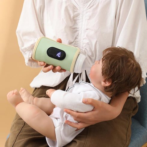 BEAHING 18W, Portable Bottle Warmer, Baby Bottle Warmer Travel Bottle Warmer Temperature Adjustable USB Baby Bottle