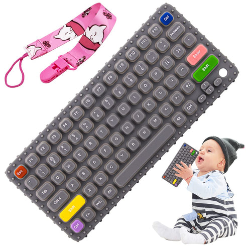 Baby Keyboard Teething Toys for 0-3, 0-6, 6-12 Months | Soft Silicone Baby Keyboard Teethers | Infant Teether Pacifier