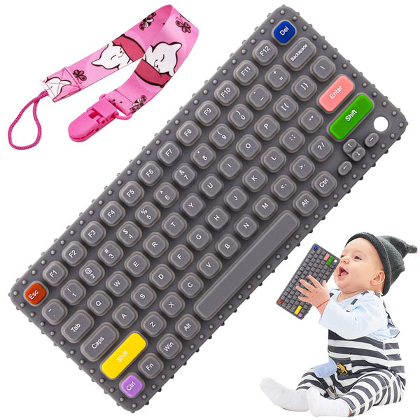Baby Keyboard Teething Toys for 0-3, 0-6, 6-12 Months | Soft Silicone Baby Keyboard Teethers | Infant Teether Pacifier