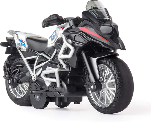 Diecast Motorcycle Toy - Pull Back Cars with Sound and Light for Boys Age 3-9 (White)