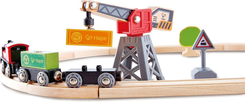 Set Hape Cargo Delivery Loop Train and Railway Toy