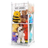 GLDZI Stuffed Animal Storage Zoo with Wheels, Wooden Stuffed Animal Organizer with