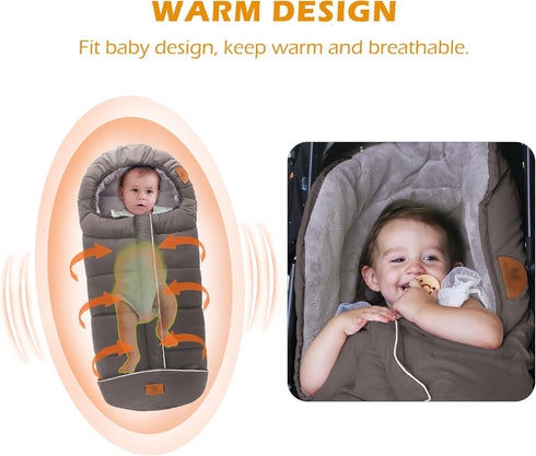 LAT Baby Warm Bunting Bag, Universal Stroller Sleeping Bag, Waterproof Toddler Footmuff