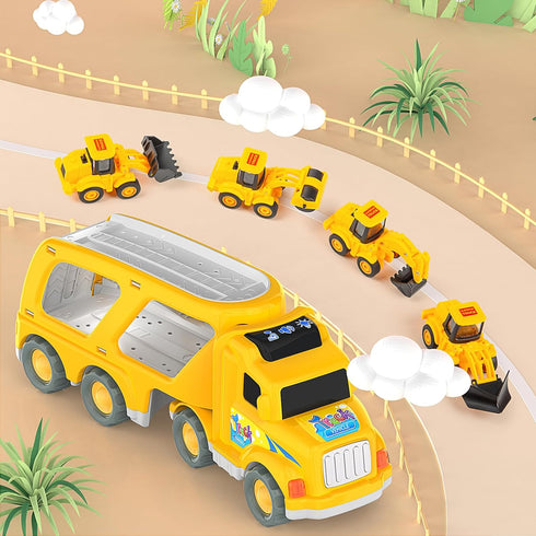 3 4 5 6 3-4 3-5 Veslier Construction Truck Toys for Boys Girls Age Years OldCarrier Transport Trucks for Kids Year
