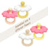 3 (Set 2) Ginbear Silicone Baby Teether for Girls, BPA Free Food Grade Infant Teething Toys, Soothing Baby Chew Toys