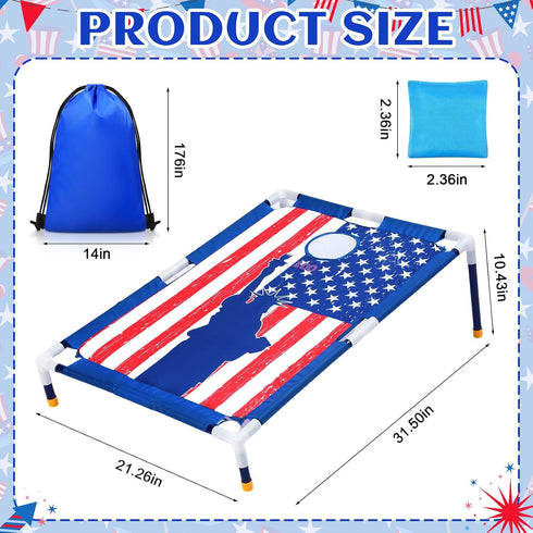 2 in 1 Bean Bag Toss with 12 Bean Bags for Boys Girls, Outdoor Games Cornhole Game Set for Activities