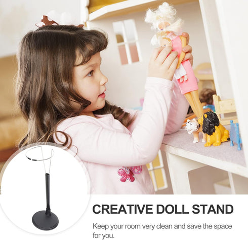 12-Inch Dolls Doll Stands by jojofuny, 2pcs Black Portable Action Figure Display Bracket for Home Decoration, 35cm