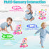 WixbFyn 6-12-18 Tummy Baby Unicorn Toy Months with Music & Lights Explore Bilingual Educational For Toddler Sensory
