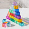 Rainbow Crystal Acrylic Cubes, Children Learning Color Light Shadow Toy, 32PCS Stacking Gem Blocks