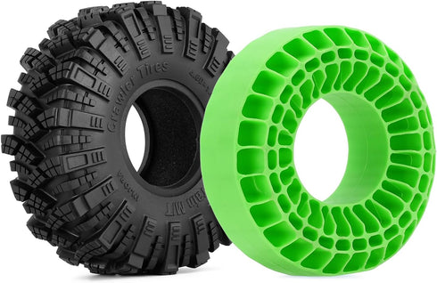 INJORA Silicone Rubber Insert Foam for 1.9" Wheel Tires, 118-122mm 4.75" OD, Large Green