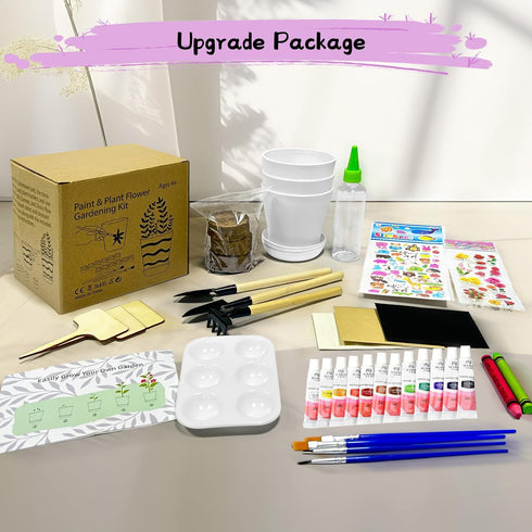 Set 4 5 6 7 8 9 10 11 12 13 14 Paint & Plant Childrens Gardening Kit for Girls Boys Toys Garden Flower Gardening Gift