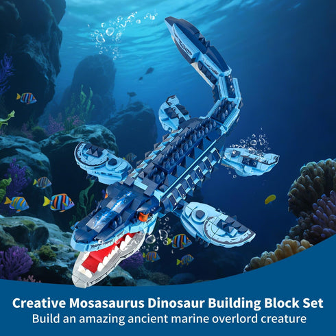 Sets,805 Set,STEM Mosasaur Dinosaurs Building Pcs Ocean Animal Building Toys,Sea Creatures Creativit Model Building