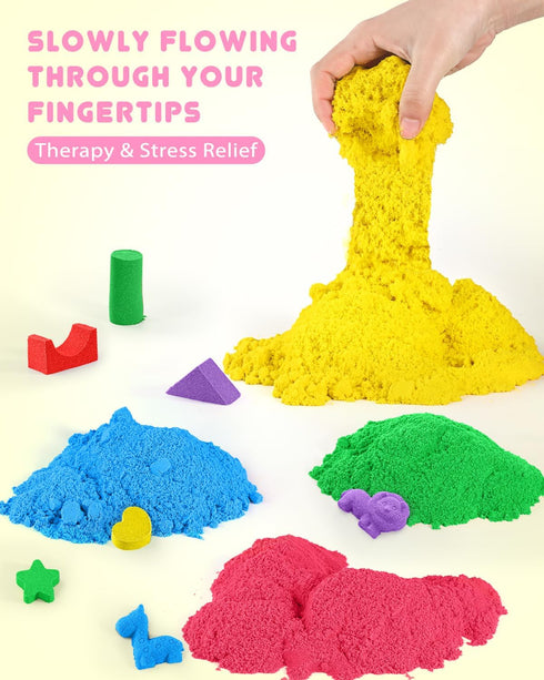 6 11lbs, AtMini Play Sand with Colored Sands of Including a Sand Tray with Lid - Sensory Toy Kits and Sand Art Kits