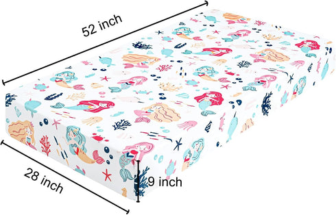3 Pack 28x52 Inches PHF Soft Mermaid Crib Sheets Fitted, Silky Comfy Breathable Baby Sheets for Boys Girls Neutral