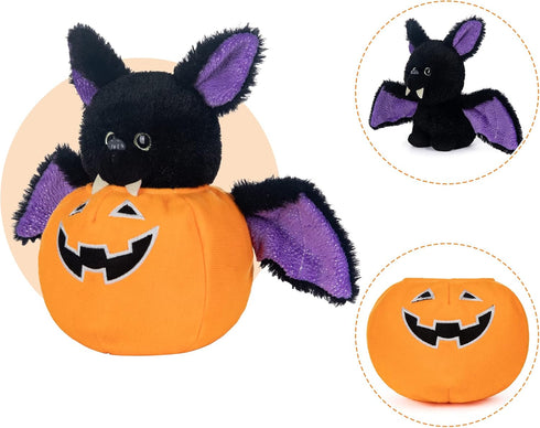 My OLi Plush Pumpkins Stuffed Bat Plush Toy, Removable Bat, Glow in The Dark, Gifts for Kids, Baby Toddler