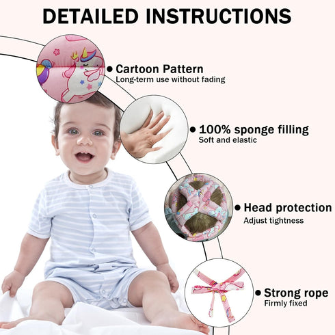 3 Baby Head Protector Helmet & Baby Knee Pads Pairs Toddler Protector Cap Soft Cotton Cushion, Adjustable Bump-Free