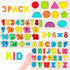 Wooden Puzzles for Toddlers, 3 in 1 Alphabet and Number Shape Puzzle, Educational Learning Toys Set of 3