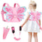 Lehoo Castle 3 in 1 Baby Leash for Toddlers, Anti Lost Wrist Link with Key Lock Design (Pink Butterfly)