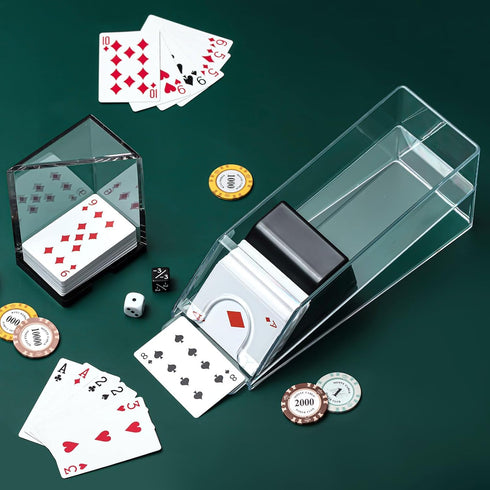 Honoson Accessories(6 Blackjack Shoe and Discard Tray Clear Acrylic Blackjack Dealing Shoe Card Dispenser for Playing