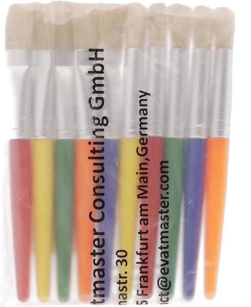 Anezus Large Chubby Paint Brushes Round and Flat for Washable Paint Acrylic Paint, 10Pcs for Preschool