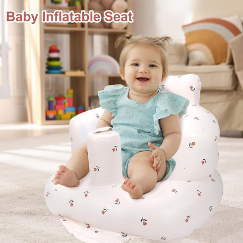 3 Summer AirSwim Inflatable Baby Chair, Inflatable Baby Seat for Babies Months and Up, Blow Up Chair with Built in Air