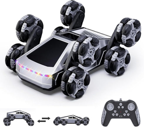 Bsgifts Remote Control Car, 8 Wheels RC Stunt Car with LED Lights