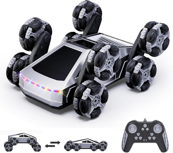 Bsgifts Remote Control Car, 8 Wheels RC Stunt Car with LED Lights