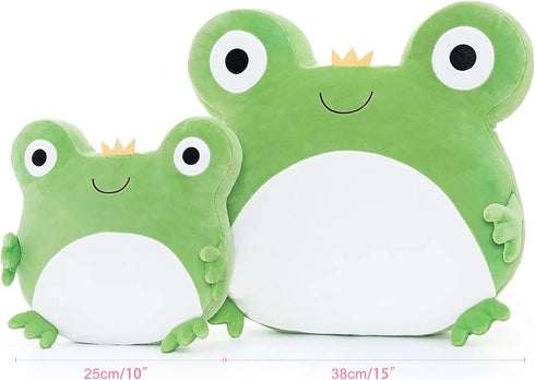 2PC (15+10Inches) Lazada Frogs Kids Pillow Toys Plush Pillows Soft Gifts for Toddler Green