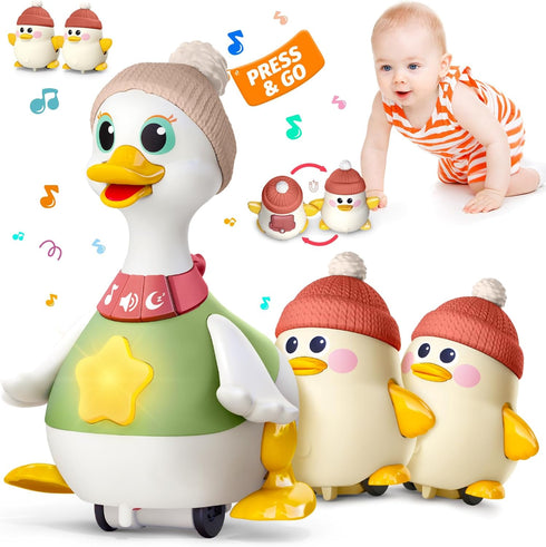 Musical Crawling Duck Baby Toys for 6-12 Months : Interactive Sensory Toy