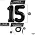 KatchOn Giant Black 15 Balloons Number - 40 Inch Happy 15th Birthday Decorations for Boys, 15 Birthday Balloons